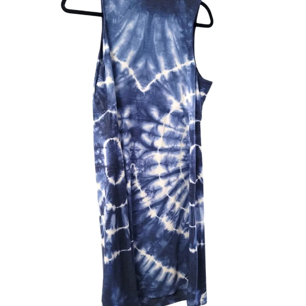 TE Verde Tie-Dye Sleeveless Dress - Blue and White Size Large - Picture 5 of 5